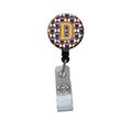 Carolines Treasures Letter D Football Purple and Gold Retractable Badge Reel CJ1064-DBR